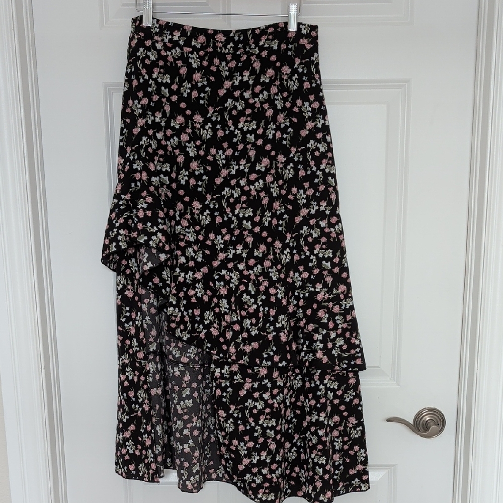 5 for $25 Floral Black and Pink Women's Skirt